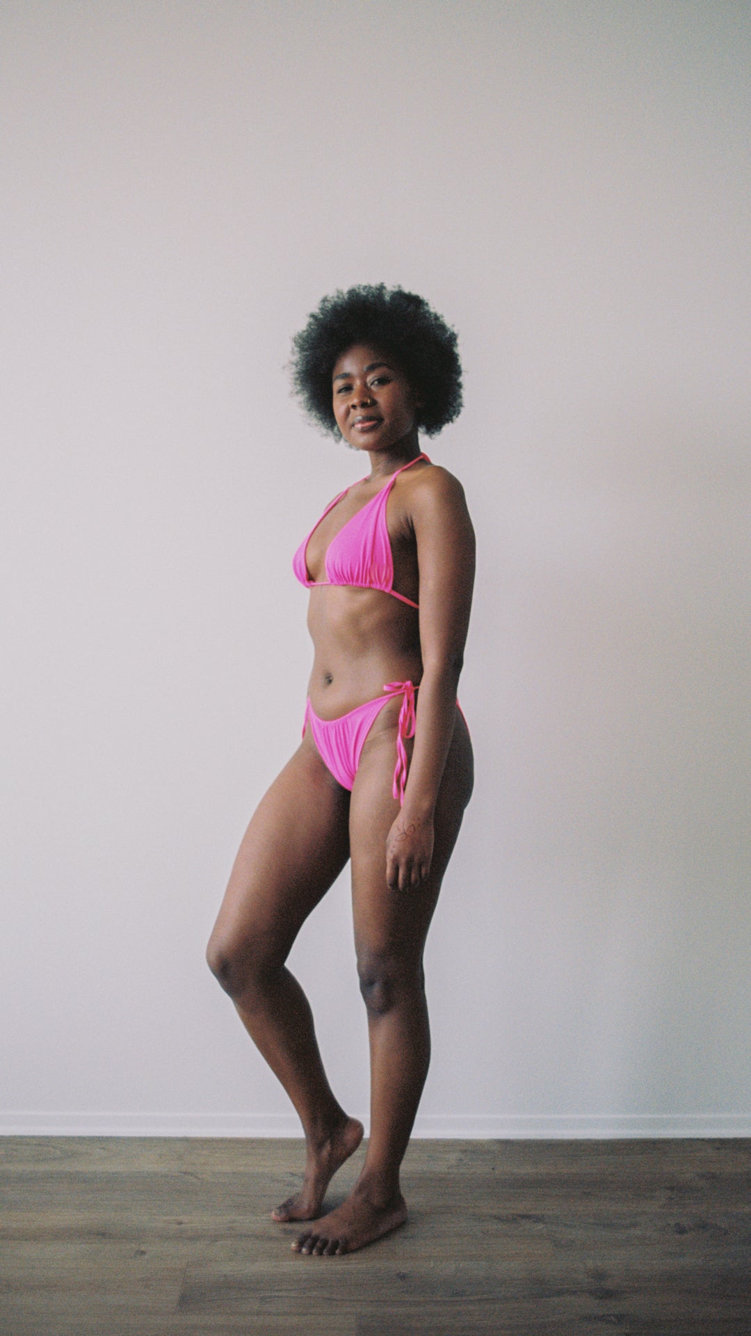 SWIM CLUB 9pm brief solid Bikini Hot pink