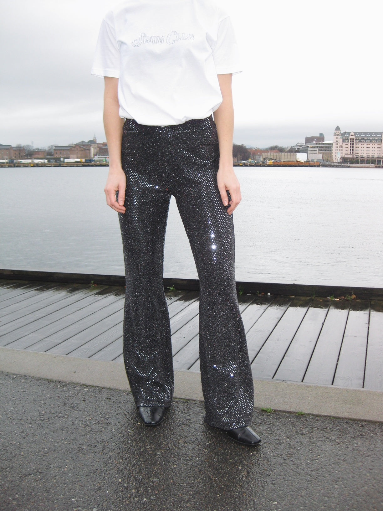 SWIM CLUB Festival pant, sequin Pants Black