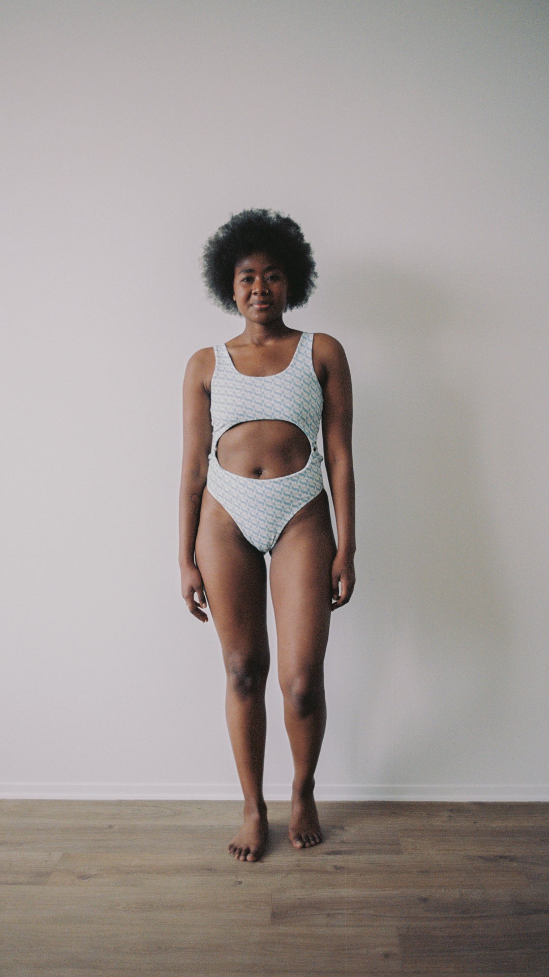 SWIM CLUB Night swimsuit print  Logo print