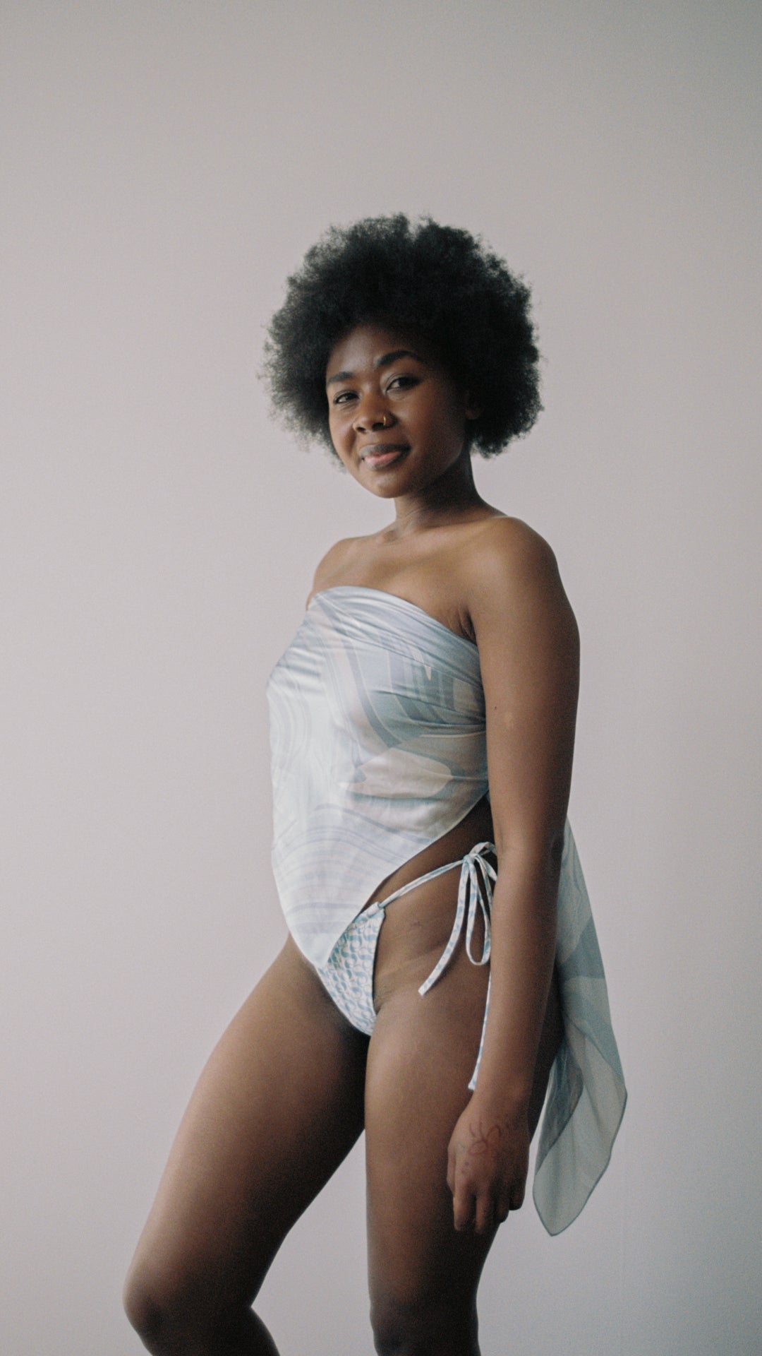 SWIM CLUB Sarong scarf Scarf Liquid marble print