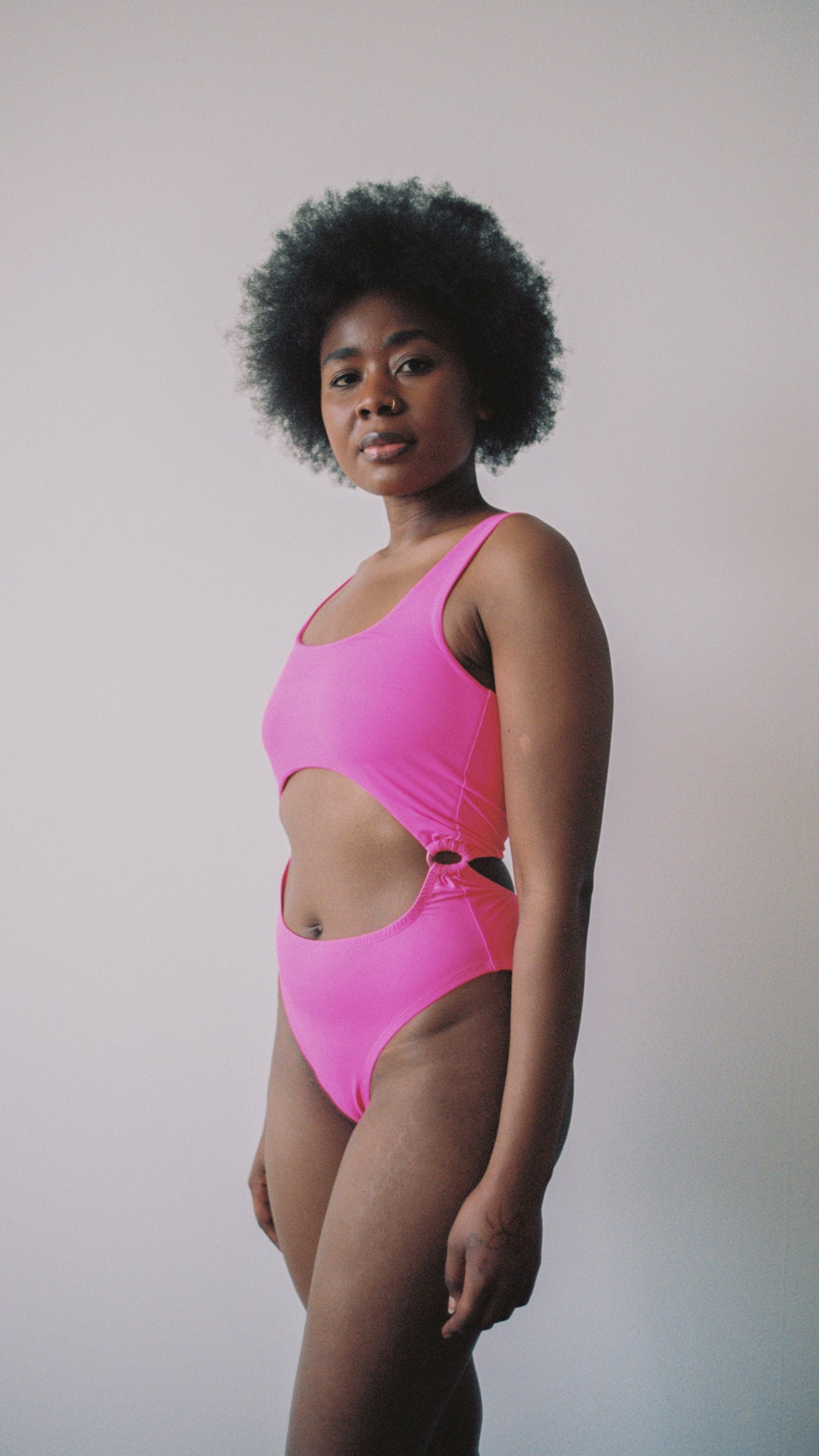 Night swimsuit solid Hot pink