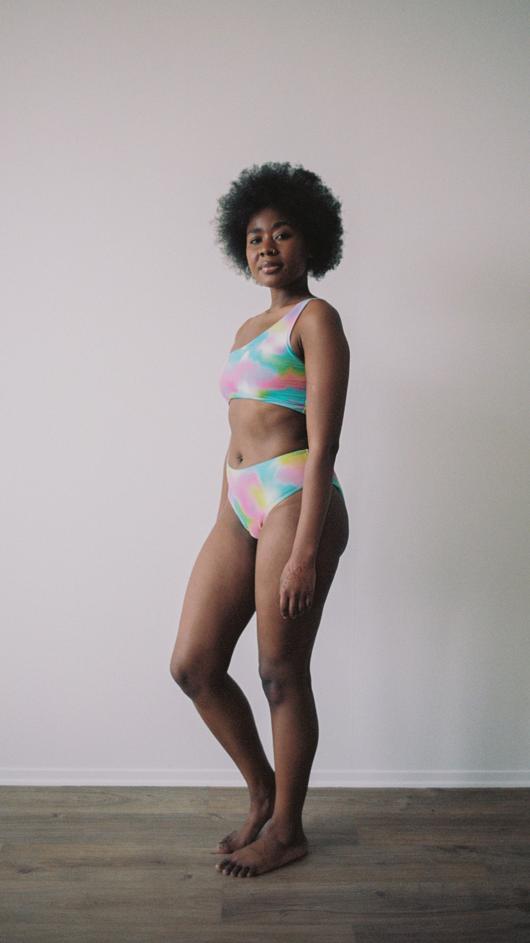 Beach club swimsuit print Rainbow print